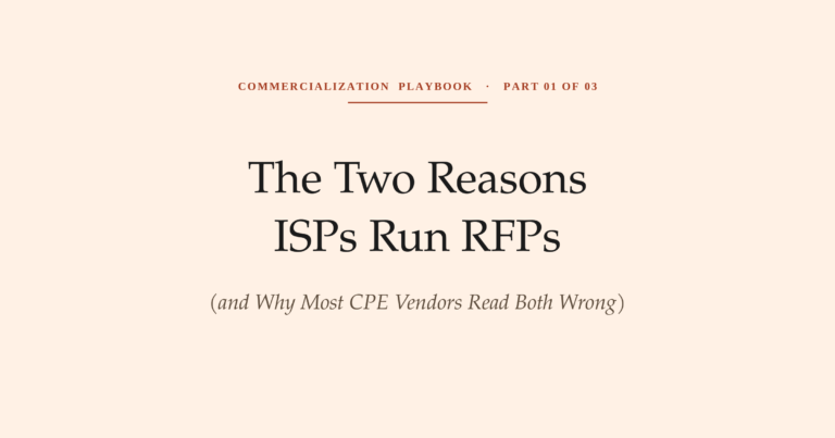 Why CPE Comes Last in the RFP Stack — Commercialization Playbook Part 2 of 3