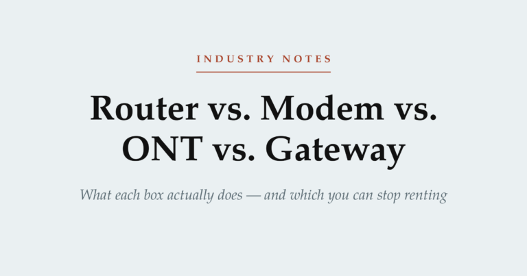 Router vs. modem vs. ONT vs. gateway — what each box does and which you can stop renting
