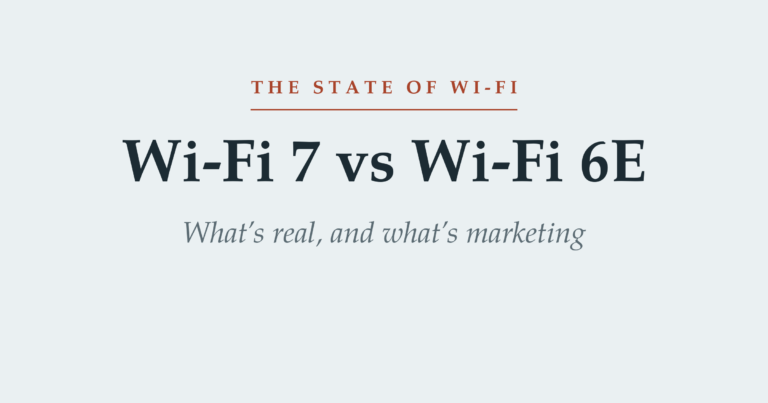 The State of Wi-Fi series cover — Wi-Fi 7 vs Wi-Fi 6E: what's real, and what's marketing