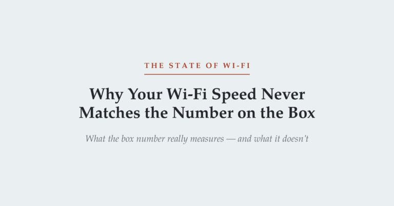Why your Wi-Fi speed never matches the number on the box — PHY rate vs. real throughput