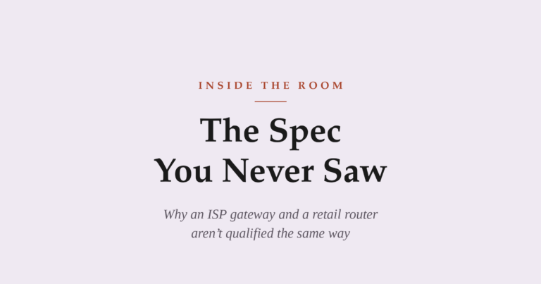 Inside the Room Part 4 — carrier gateway requirements, RFP and qualification vs a retail router